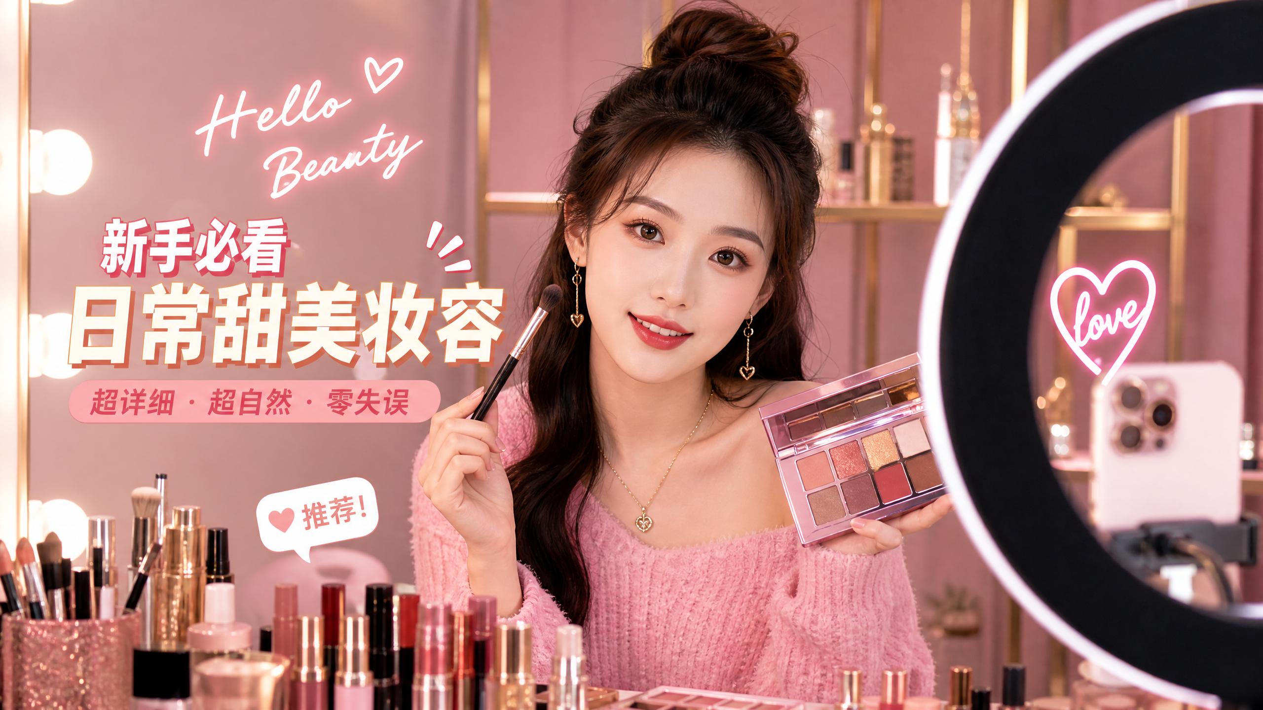 蜜芽 【美妆视频教程】新手必看！日常甜美妆容零失误详细视频演示
