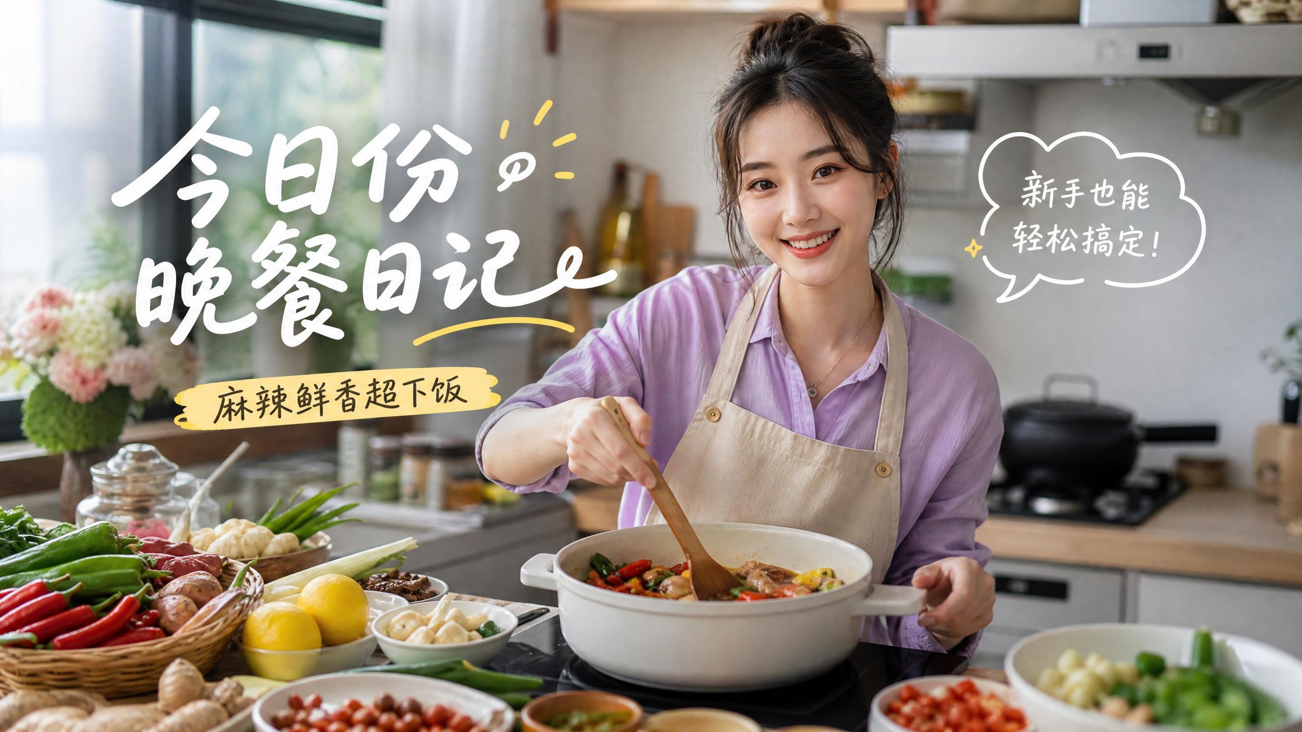 蜜芽 【美食视频教程】今日份晚餐日记，麻辣鲜香超下饭，新手也能轻松搞定